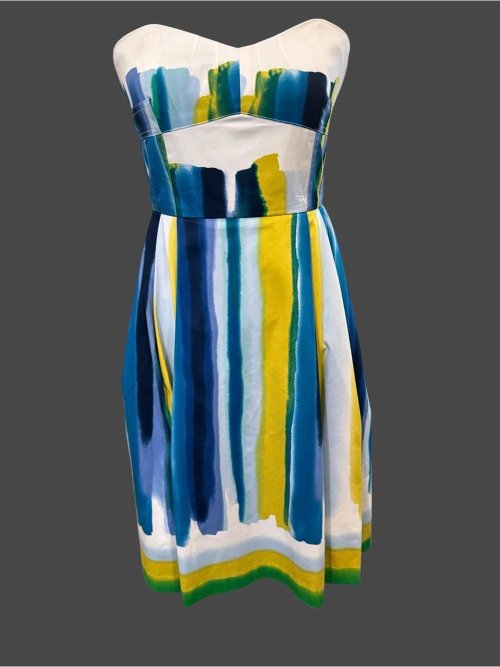 Calvin Klein Watercolor Strapless Dress, Size 6, Reduced Shipping